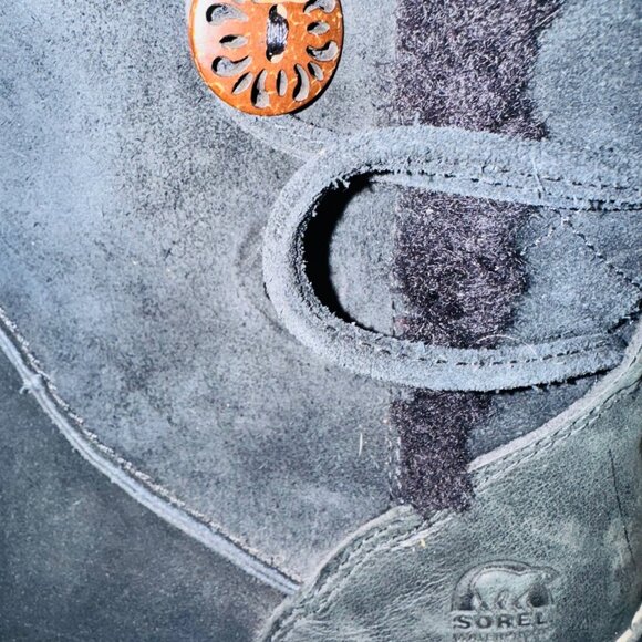 Sorel Women Navy Suede Leather Sherpa Waterproof Winter Boots 9 Outdoors Winter - Picture 4 of 13